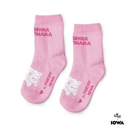 Носки детские. IOWA. Розовая свинка-копилка