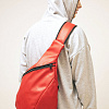 Рюкзак с одной лямкой из красной эко-кожи